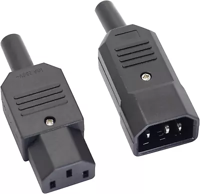 1-Pair IEC320 C13 Female C14 Male Power Socket Connectors AC 250V 10A • £6.80