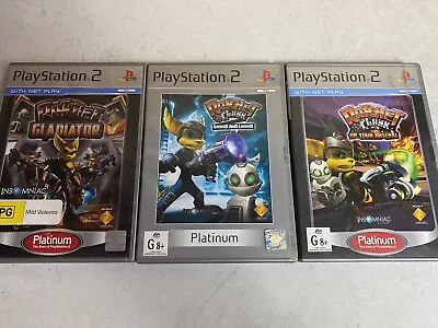 Ratchet And Clank 2 + 3 + Ratchet Gladiator Sony PlayStation 2 PAL PS2 • $60