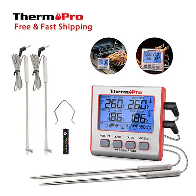 Prolong Dual 2 Probe Digital Meat Cooking Thermometer Grill BBQ Food Oven Smoker • $21.99
