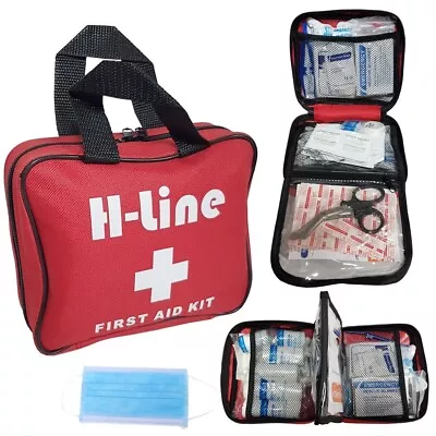 208 Piece First Aid Kit Medical Emergency Travel Home Car Taxi Work 1st Aid Bag • £16.49