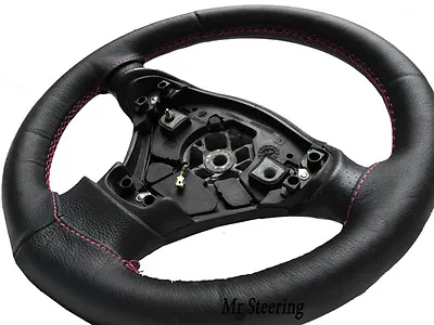 For Bmw 3 Series E36 1990-2000 Black Leather Steering Wheel Cover Pink Stitching • $59.59