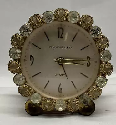 Phinney-Walker Vintage Rhinestone Jeweled Alarm Clock Preowned • $24