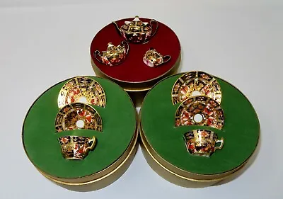 SUPER RARE Miniature Royal Crown Derby Tea Set In Traditional Pattern 2451  • $410