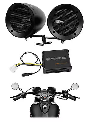 Memphis Audio Motorcycle Audio System Handlebar Speakers For Honda Ruckus • $109.95