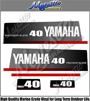 YAMAHA - 40hp PRECISION BLEND - DECALS - OUTBOARD DECALS • $72