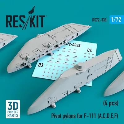 1/72 Reskit RS72-0338 Pivot Pylons For F-111 (ACDEF) (4 Pcs) • $12