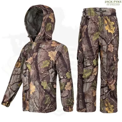 Jack Pyke Kids Outfit Waterproof Jacket Trousers 5-12 Yrs Evo Camo Coat Boys  • £69.95