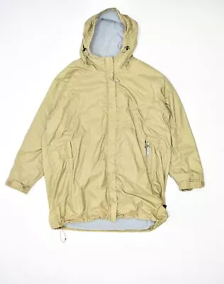 K-WAY Womens Hooded Raincoat UK 16 Large Yellow Polyester U207 • $20.76