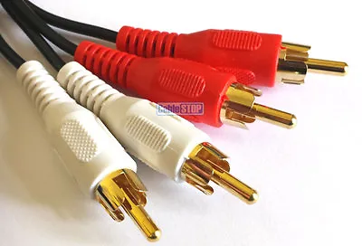 £4.87 • Buy Red & White Twin RCA Phono Audio Cable 1m/1.8m/3m/5m/10m Gold Plated OFC Lead
