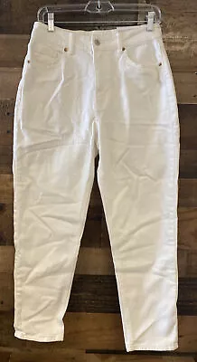 NWT H&M Mom Jeans High Waist Ankle Length White Jeans Women's Size 8 EUR 40 • $7.19