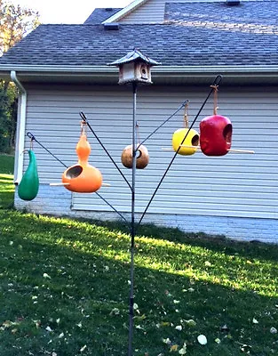 Backyard Garden Bird-feeder Hanger Birdhouse (Bottle Tree Style) 6 FEET TALL USA • $64.99