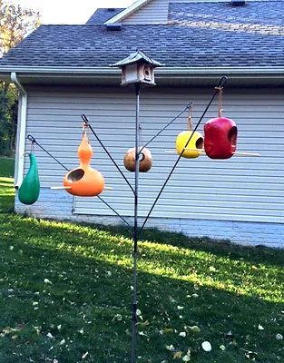 Backyard Garden Bird-feeder Hanger Birdhouse (Bottle Tree Style) FREE SHIP USA • $84.99