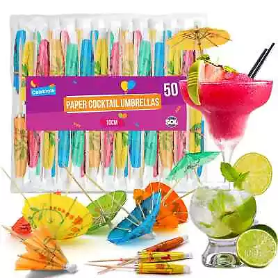 50-200pk Paper Cocktail Umbrellas | Birthday Party Drink Decorations Accessories • £9.99