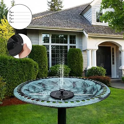 Solar Water Feature Pump Bird Bath Fountain Floating Garden Pond Pool Fish Tanks • £9.88