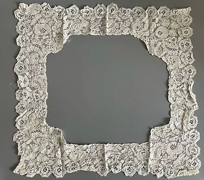 C.1900 Antique Victorian Honiton Lace Handkerchief Hanky Border • £38