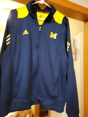 Mens Adidas Michigan Wolverines Sweatshirt Jacket Size Medium • $16