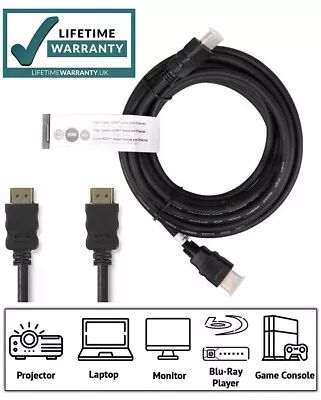 HDMI V1.4 3 Metre Cable Plug To Plug 1080p Long Lead 50cm SkyHD TV Xbox ONE PS4 • £5.99