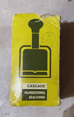 Cascade VINTAGE NUMBERING MACHINE 6 WHEELSSTYLE E WITH BOX • $16