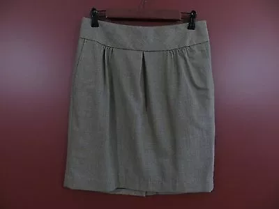 SK03458- NEW ANN TAYLOR LOFT Women 39% Virgin Wool Pleated Mini Skirt Browns 8P • $16.91