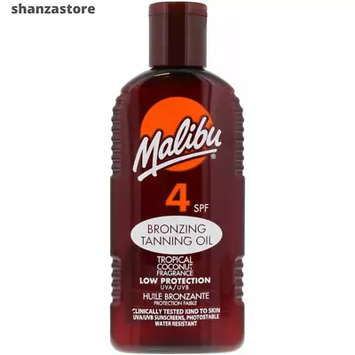 Malibu Sun SPF 4 Bronzing Tanning Oil Water Resistant Coconut Scented 200ml • £7.49