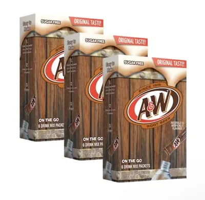 A&W Root Beer - 3 Boxes - On The Go Drink Mix Packets -  18 Packages Total • £12.54