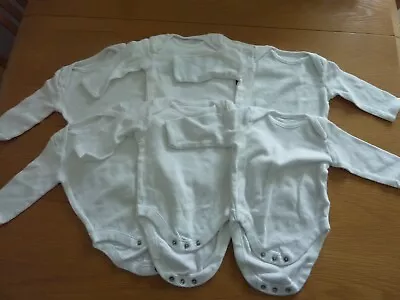 Set Of 6 Hardly Used Long Sleeve Cotton Baby Vests Age 1/3 Months By Mothercare • £3