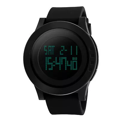 Men's Large LED Digital Date Alarm Big Face Waterproof LCD Military Sport Watch • $22.97