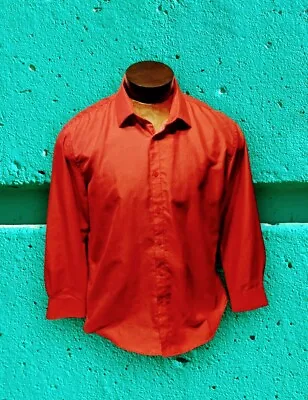 ZYLOS Mens Red Shirt Size Large Long Sleeve Button Up Polka Dot WRINKLE FREE • $17.99