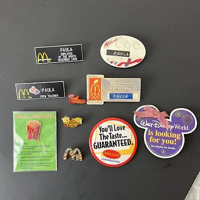 Vintage 1990s McDonalds Crew Pins Lapel Cap Lot Of 10 Pins • $22.40