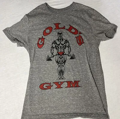Ladies Gold Gym Shirt Small Weight Lifting Graphic • £14.30