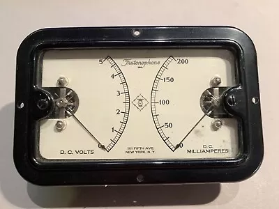 Vintage Trutonophone Analog Panel Meter DC 5 Volts And 200 Milliamperes Perfect • $75