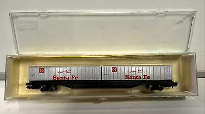 Minitrix N Scale Flat Car With Santa Fe Containers #3322 • $10.99
