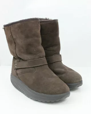 Skecthers Women Boots Shape Up Hyper Tonic 12280 Suede Leather Brown Size 8 • $48.98