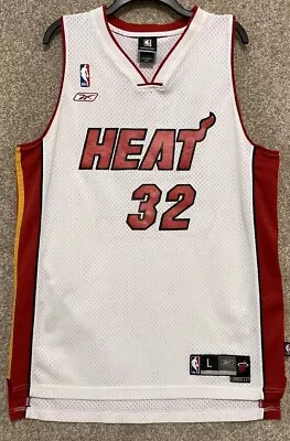 Reebok NBA Mens Miami Heat Shaquille O’Neal Stitched Swingman Jersey Size Large • $39.99