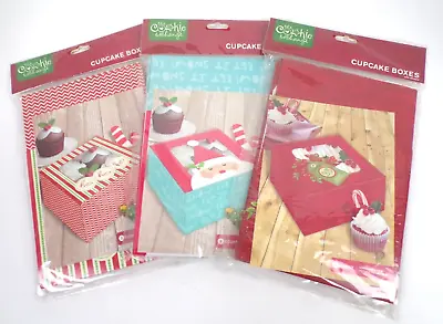 Christmas Cookie Exchange Cupcake 9 Square Gift Boxes With Window 3 Packs Of 3 • $20