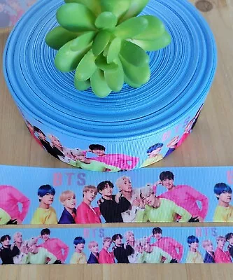 7/8 & 1.5  (1 YD) BTS Grosgrain Ribbon BTS Boy Band Music Hair Bow Lanyard • $1.20