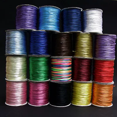 Silky 2mm Rattail Jewellery Cord Shamballa Kumihimo Full Roll 100 Yards • £9.49