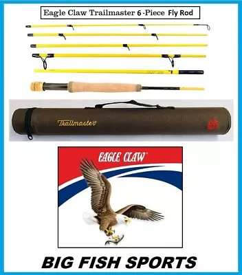 EAGLE CLAW Trailmaster Travel/Pack 8' 6  Fly Rod #TMM86F6 FREE US SHIP! • $81.99