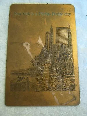 C. 1961  New York Is A Phelps Dodge City  Copper Plate W/ Chase Manhattan Bldg 2 • $49.99