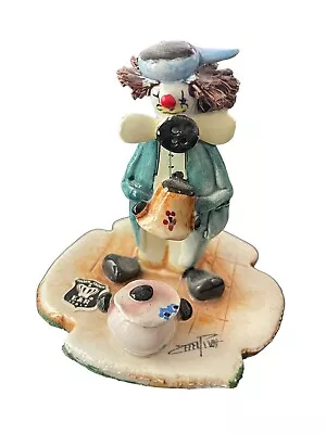 Vintage Zampiva Signed Clown Italian Art Pottery 3 1/2” Tall Signed Figurine • $14