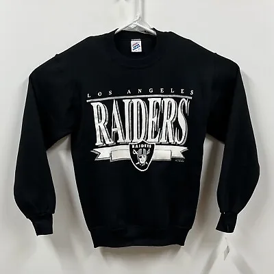 Vintage Los Angeles Raiders Sweatshirt Mens Medium Black Pullover 90s  • $36.88