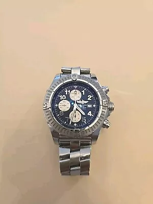 Breitling Super Avenger Blue Men's Watch - A13370 (Box And Papers) • $2500