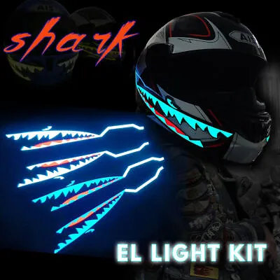 Motorcycle Bike Helmet Led Light Strip EL Cold Light Night Riding Signal Sticker • $17.26