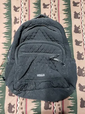 Vera Bradley Essential Compact Backpack Bag In Classic Black Microfiber • $32.50