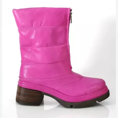 $450 A.s. 98 Edwin Moon Puff Boot Fuchsia Pink Barbie Platform Leather 38 (db10) • $260
