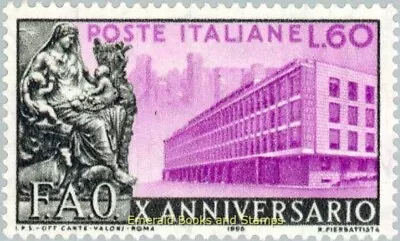 EBS Italy 1955 - Baths Of Caracalla And FAO Building - Unificato 787 MNH** • $2