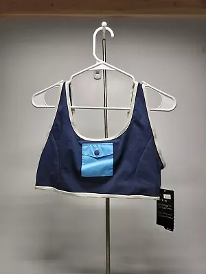 NWT New Balance X Staud Fitted Sports Bra With Pocket Size Large Navy Blue RK15 • $31.49