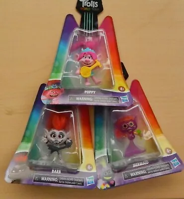 NIP TROLL Figures NEW Set Of 3 Polly Barb & Mermaid Stocking Stuffer Free Gift • $7.45