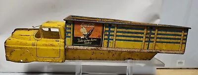 Vintage 1940s Coca-Cola Marx Yellow Pressed Steel Stake Body Toy Truck Delivery • $136.90