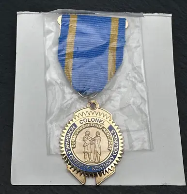 Honorable Order Of Kentucky Colonels 2008 Blue & Yellow Ribbon Medal B168 • £80.74